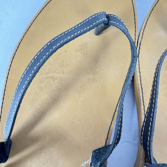 Chaco Women’s 8W Brown Black Leather Woven Strap Adjustable Sandals - Picture 7 of 10